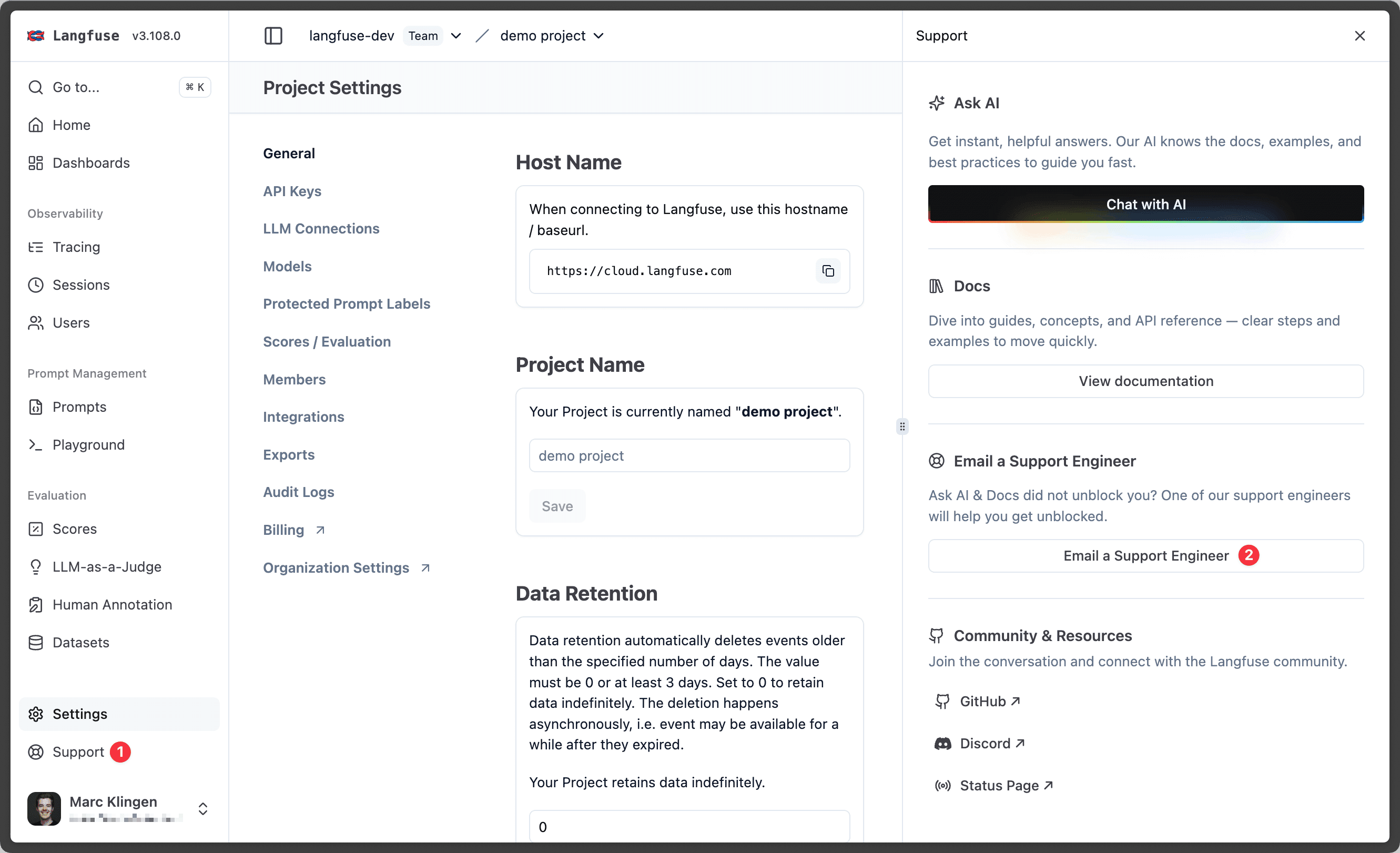 In-app Support